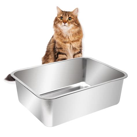 metal restaurant pan cat litter box|best stainless steel litter box.